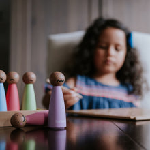 Load image into Gallery viewer, Bilingual Feelings &amp; Emotions Peg Dolls • Gujarati | Hindi | Spanish | English